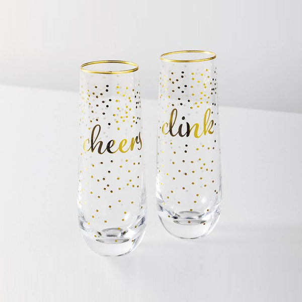 Maxwell & Williams Celebrations Stemless Flute Cheers Clink (Set of 2) image 2