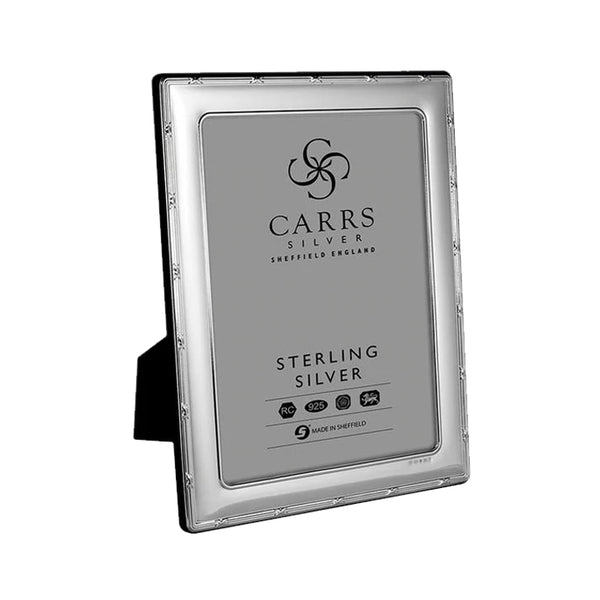 Carrs Silver - Reed & Ribbon Sterling Silver Photo Frame With Grey Velvet Back 8 x 6 image 0