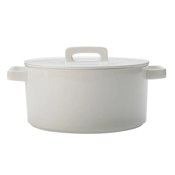 Maxwell & Williams Epicurious Rectangle Baker 32cm & Round Casserole Set (White)