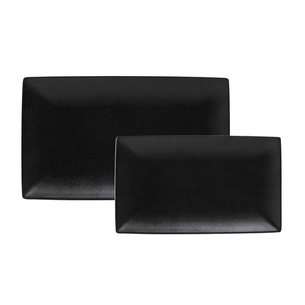 Maxwell & Williams Caviar Black Rectangle Platter Set of 2 image 0