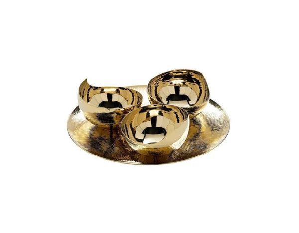 Zanetto Tris Ape Mini Aperitif Set with Three 'Salirò' Cups and Plate image 0