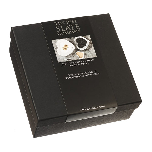 Just Slate 3 Heart Stoneware Nesting Bowls image 3