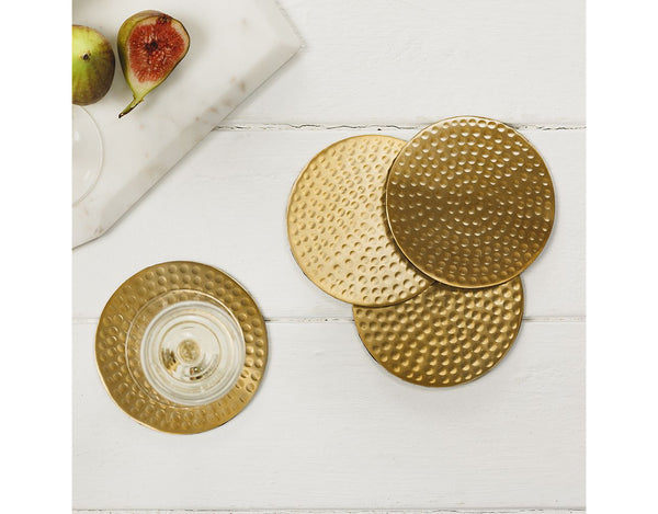 Just Slate Flat Hammered Gold Coasters (4 pieces) image 1