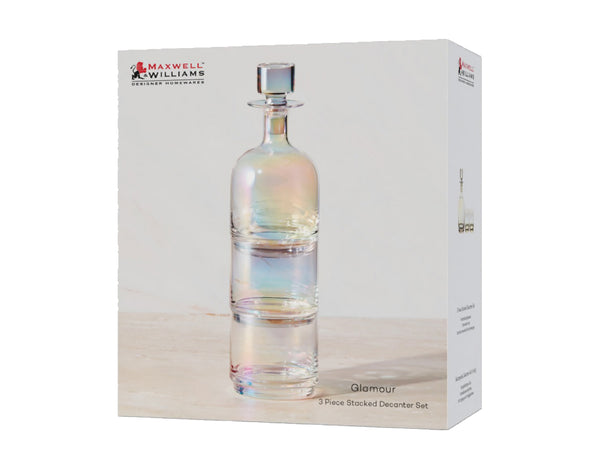 Maxwell & Williams Glamour Stacked Decanter Set 3pc Iridescent Gift Boxed image 4