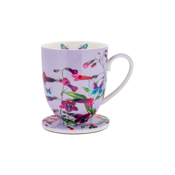 Maxwell & Williams Gabby Malpas Posey Mug & Coaster Set Perennial Penstemons Gift Boxed image 0