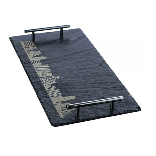 Just Slate Large Serving Tray with Plain Handles (Hong Kong Theme Graphics) image 3