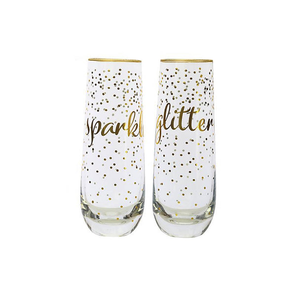 Maxwell & Williams Celebrations Stemless Flute 300ML Sparkles Glitter (Set of 2) image 1