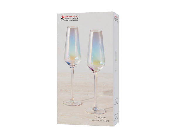 Maxwell & Williams Glamour Flute 230ML Set of 2 Iridescent Gift Boxed image 4
