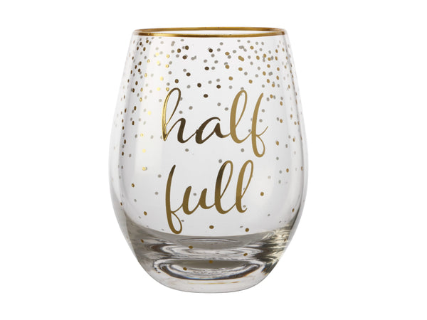 Maxwell & Williams Celebrations Stemless Glass 500ML Set of 2 Full & Empty image 3