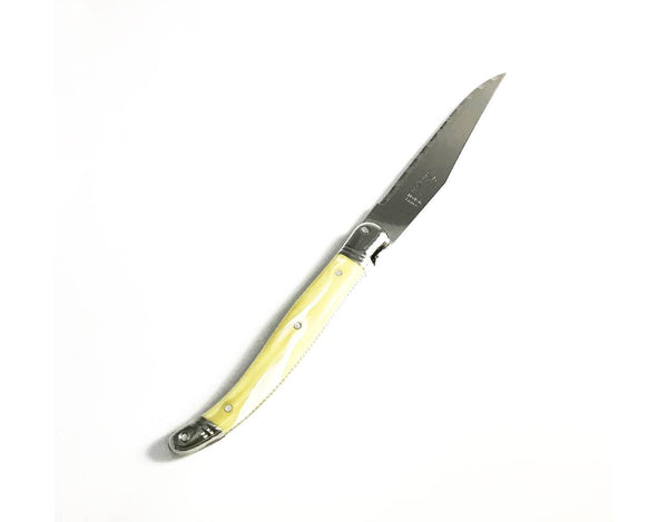 Laguiole Table Knife Pale Horn Handle Set of 6 with Coffret Gift Box image 2