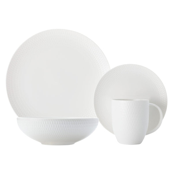 Maxwell & Williams White Basics Diamonds Dinner Set 16pc Gift Boxed image 1