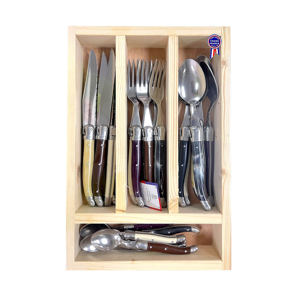 Laguiole Cutlery Set in Multi Colour (24 pieces set) image 0