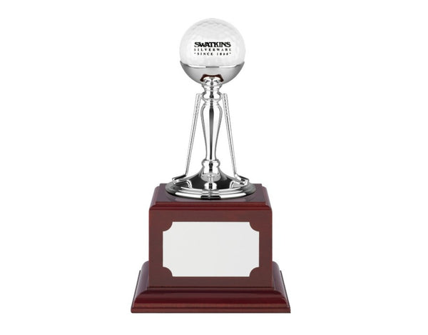 Swatkins Nickel Plated Country Club Golf Ball Holder with Golf Clubs image 0