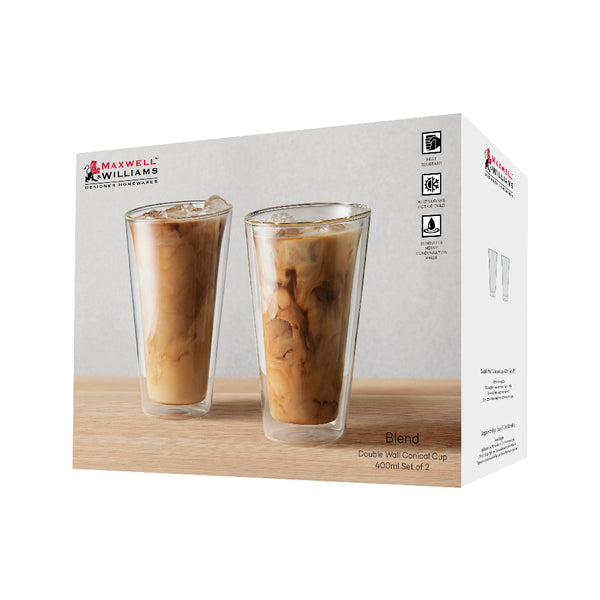 Maxwell & Williams Blend Double Wall Conical Cup 400ML Set of 2 Gift Boxed image 3