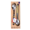Laguiole Salad Server Pale Horn Handle with Wooden Gift Box image 0