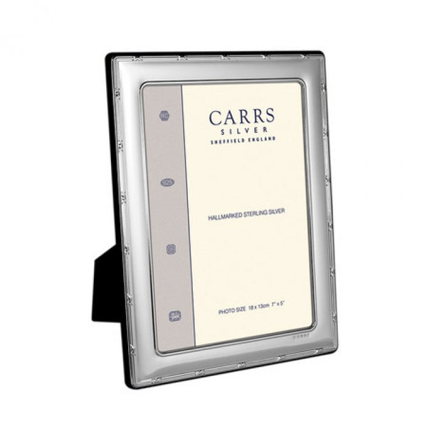 Carrs Silver - Reed & Ribbon Sterling Silver Photo Frame With Grey Velvet Back image 1