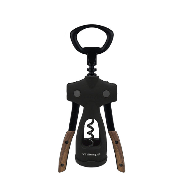 Vin Bouquet Black & Wood Wings Bottle Opener - Wings Corkscrew Black + Walnut image 1
