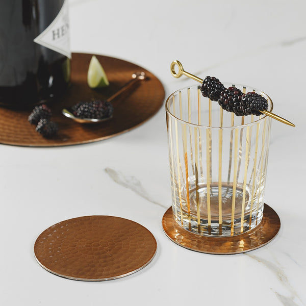 Just Slate Flat Hammered Copper Coasters (4 pieces) image 2