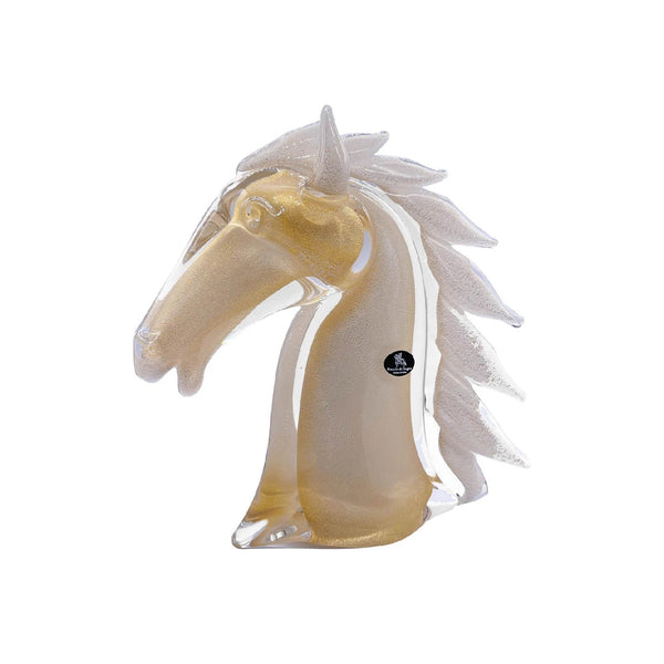 Duccio di Segna Horse's Head Small White & Gold image 0