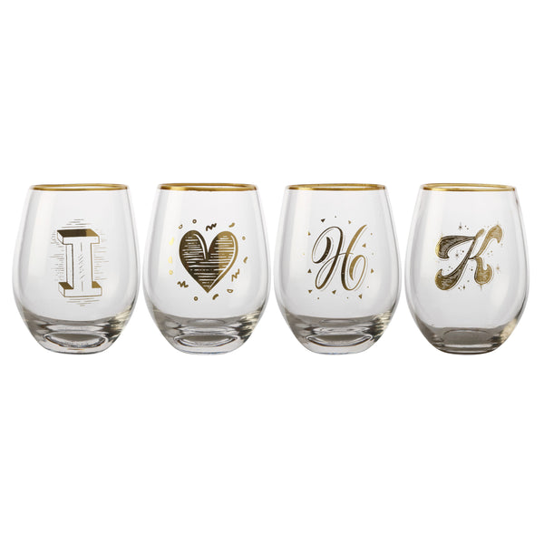 Maxwell & Williams The Letterettes Stemless Glass 500ML I❤︎HK Bundle Set of 4 image 0