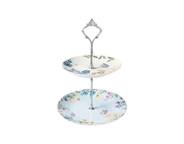 Maxwell & Williams Fluttering Meadow 2 Tiered Cake Stand Gift Boxed