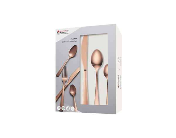 Maxwell & Williams Lume 16Pcs Cutlery Set Rose Gold Gift Boxed
