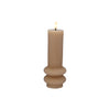 Maxwell & Williams Let's Get Lit Linea LED Sculptural Wax Candle 7.5x18.5cm Taupe Gift Boxed