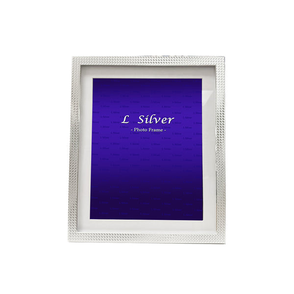 L Silver - Silver Plated Steel Photo Frame Straight Edge Design