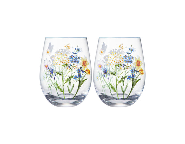 Maxwell & Williams Fluttering Meadow Stemless Glass Set of 2 Gift Boxed