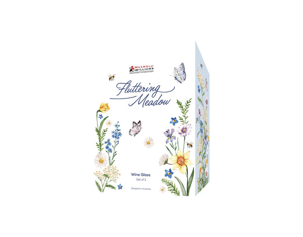 Maxwell & Williams Fluttering Meadow Wine Glass Set of 2 Gift Boxed