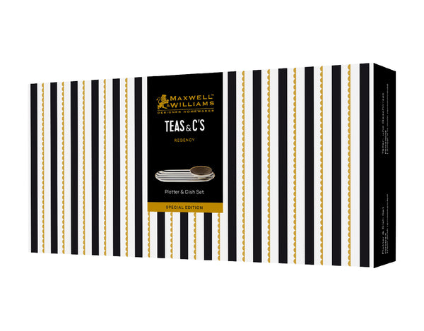 Maxwell & Williams Teas & C's Regency Platter & Dish Set Black Gift Boxed image 4