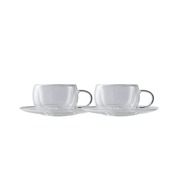 Maxwell & Williams Blend Double Wall Cup & Saucer 80ML (Set of 2) image 1