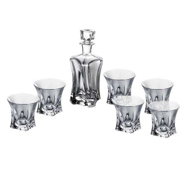 Bohemia Crystal Cooper Whisky set (1 Decanter + 6 Tumblers) image 1