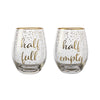 Maxwell & Williams Celebrations Stemless Glass 500ML Set of 2 Full & Empty image 0