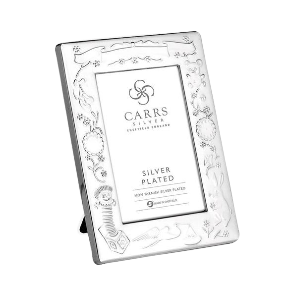 Carrs Silver - Child's Christening Photo Frame Black Velvet Back image 0
