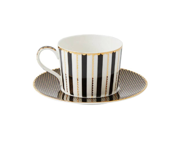 Maxwell & Williams Teas & C's Regency Cup & Saucer 240ML Black Gift Boxed image 1