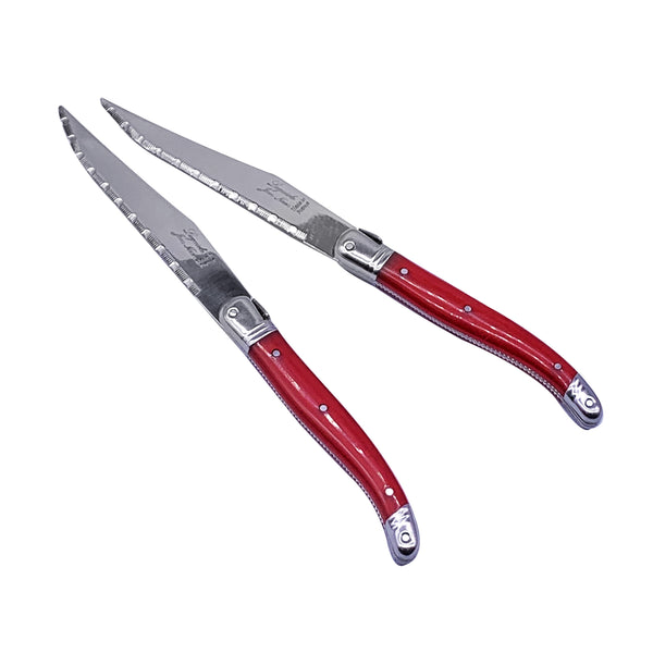 Laguiole Table KnifeRed Handle Set of 6 with Coffret Gift Box image 1