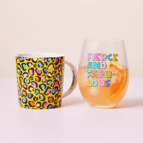 Maxwell & Williams Kasey Rainbow Wild at Heart Mug & Glass Set Wild Yellow Gift Boxed image 4