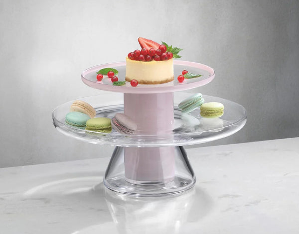 Nud Bloom Cake Stand with Dome (Clear + Opal Pink) image 5