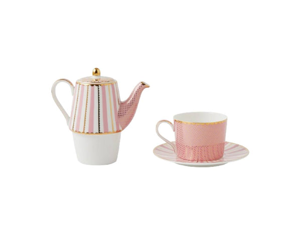 Maxwell & Williams Teas & C's Regency Tea For One With Infuser 340ML Pink Gift Boxed image 1