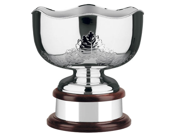 Swatkins Hand Chased with Wavy Edge Silver Plated Trophy Bowl image 1