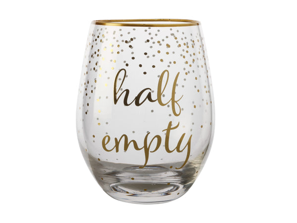 Maxwell & Williams Celebrations Stemless Glass 500ML Set of 2 Full & Empty image 2