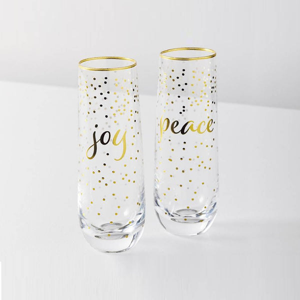 Maxwell & Williams Celebrations Stemless Flute Joy Peace (Set of 2) image 2