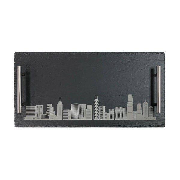 Just Slate Large Serving Tray with Plain Handles (Hong Kong Theme Graphics) image 0