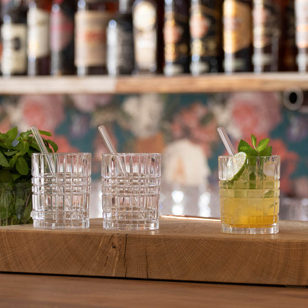 Nachtmann Tastes Good Whisky Tumbler Set (4 Square Whisky Tumblers+ 4 Glass Straws + 1 Cleaning Brush) image 3