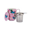 Maxwell & Williams Gabby Malpas Posey Mug With Infuser 340ML Cabbage Roses Gift Boxed image 1