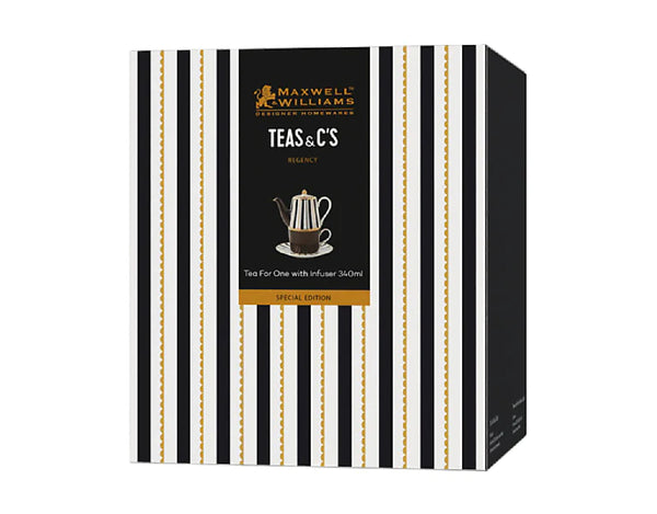 Maxwell & Williams Teas & C's Regency Tea For One With Infuser 340ML Black Gift Boxed image 5