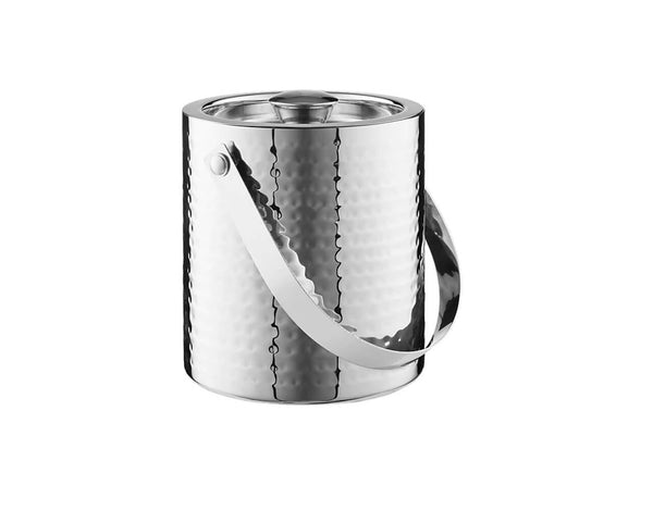 Maxwell & Williams Cocktail & Co Lexington Hammered Ice Bucket 1.5L Silver Gift Boxed image 0