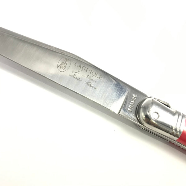 Laguiole Table knife 25/10 Red Handle Set of 6 with Wooden Luxury Gift Box image 2