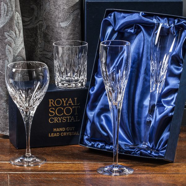 Royal Scot Sapphire Pair of Small Wines with Blue Gift Box image 2